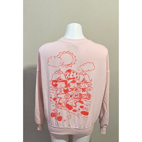 Strawberry Shortcake Graphic Sweatshirt XS Pink Retro Cartoon Characters - Picture 4 of 7